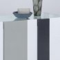 Geometrical Shape Dining Base with Black and White Leather Chairs