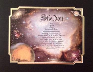 Space Boys First Name Meaning Personalized Son Grandson Child Gift Matted Moon