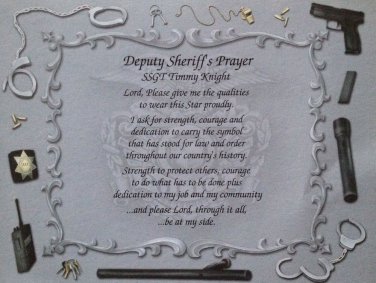 Deputy Sheriff's Prayer Personalized Gift Birthday Birthday Father's Day