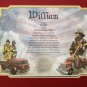 Fireman's First Name Meaning Personalized Gift for Firefighter Double Matted