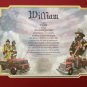 Fireman's First Name Meaning Personalized Gift for Firefighter Double Matted