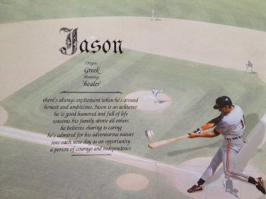 Baseball Player First Name Meaning Personalized Gift All Star or Little League