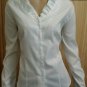 NWT **EVAN-PICONE** White Button Down Ruffle Shirt/Size 12/Reg. $64.00!