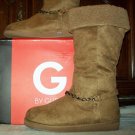 NWB G BY GUESS TAN COZY KNEE HIGH BOOTS/SIZE 9 B, M/REG. $100.00!