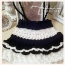 Crocheted Toddler Skirt Fancy Oreo Theme Black and White -  Renee