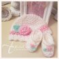 Crocheted Baby Sweater with Matching Hat and Booties - Melissa