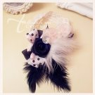 Vintage Style Fascinator with Handmade Roses, Newborn to 3 Months - Kristen