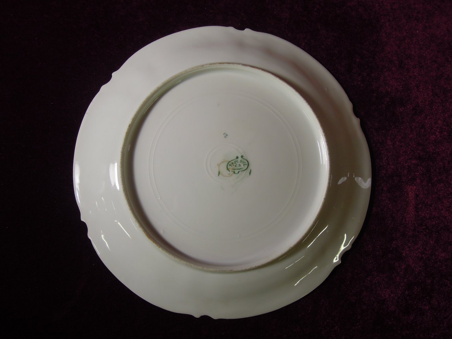 Antique Prov Saxe China Plate Yellow Roses Gilded Trim Es Germany