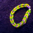 Purple,yellow and green rubber band bracelet