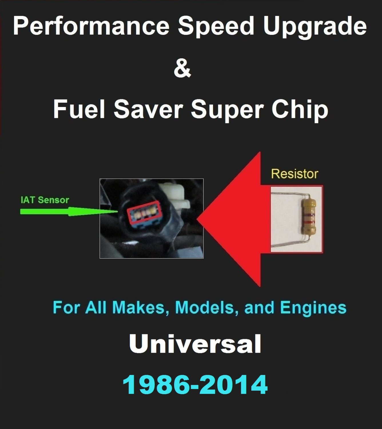 Universal Performance IAT Sensor Resistor Chip Mod Increase MPG HP Speed Power Super Fuel Gas Saver