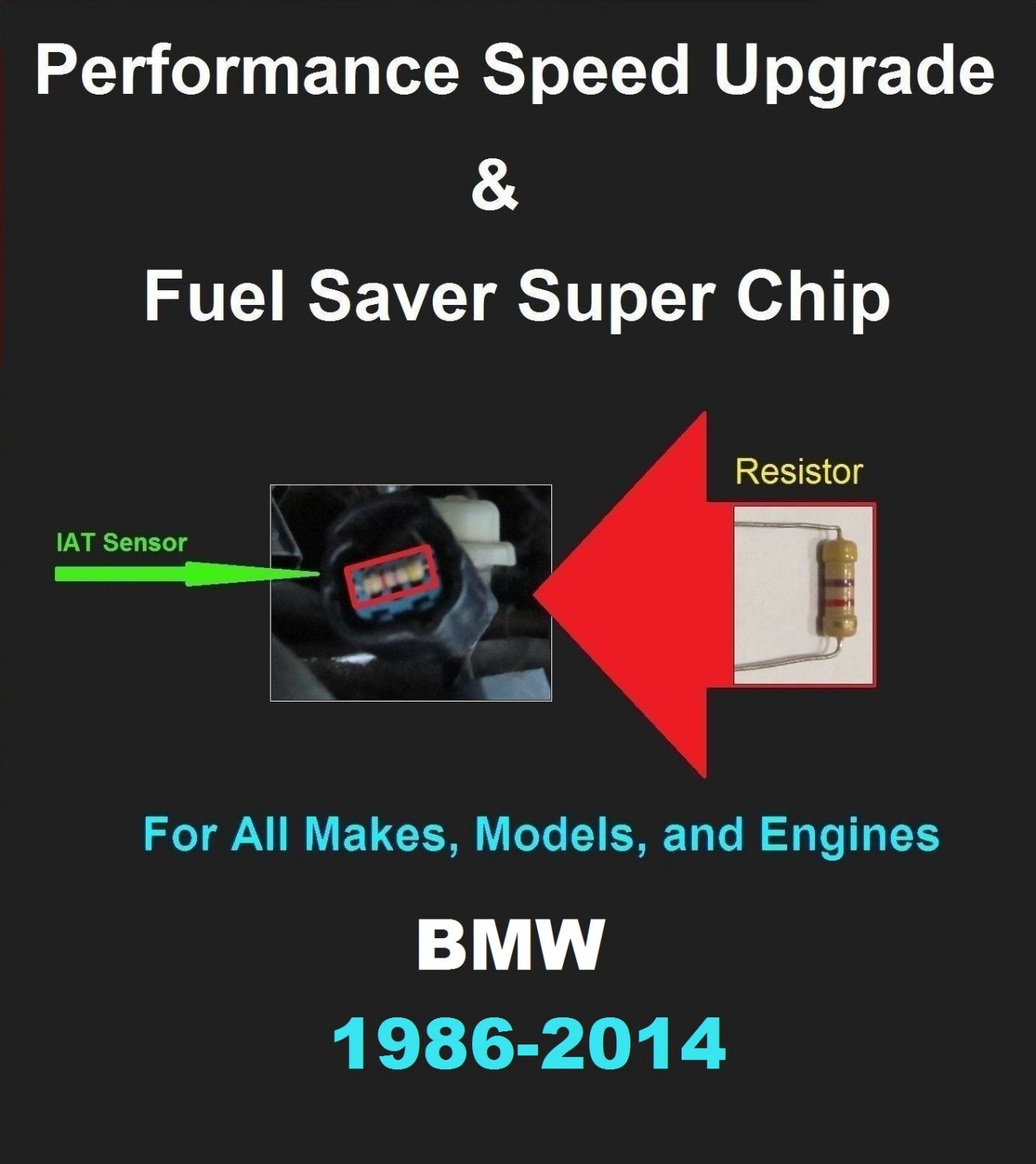 BMW Performance IAT Sensor Resistor Chip Mod Kit Increase MPG HP Speed Power Super Fuel Gas Saver
