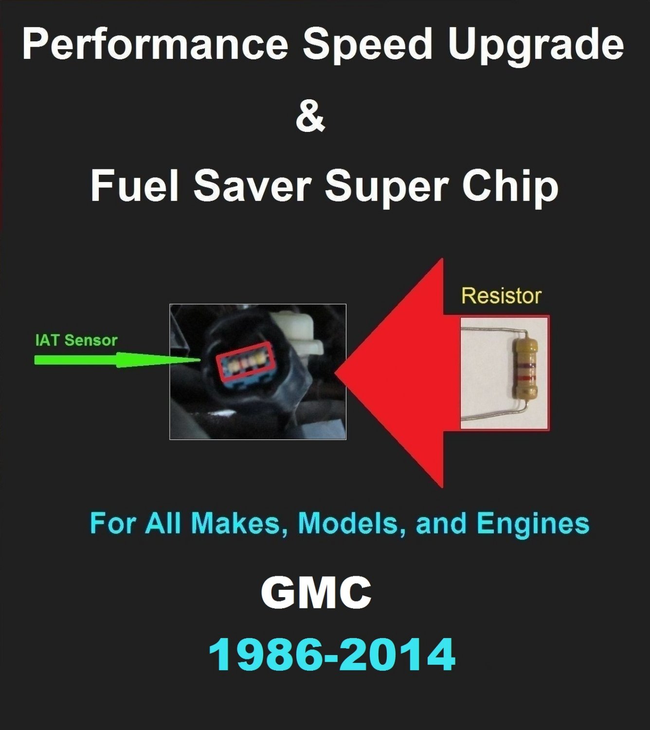GMC Performance IAT Sensor Resistor Chip Mod Kit Increase MPG HP Speed Power Super Fuel Gas Saver