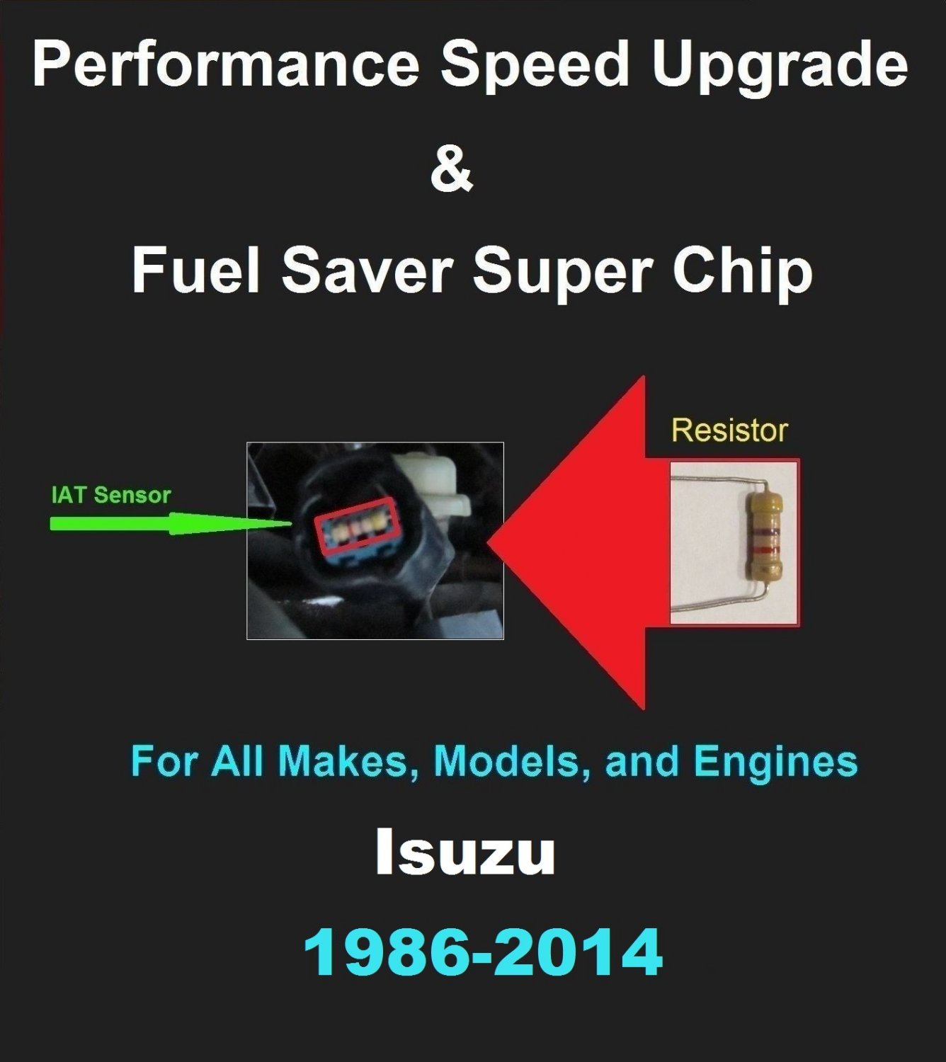 Isuzu Performance IAT Sensor Resistor Chip Mod Kit Increase MPG HP Speed Power Super Fuel Gas Saver