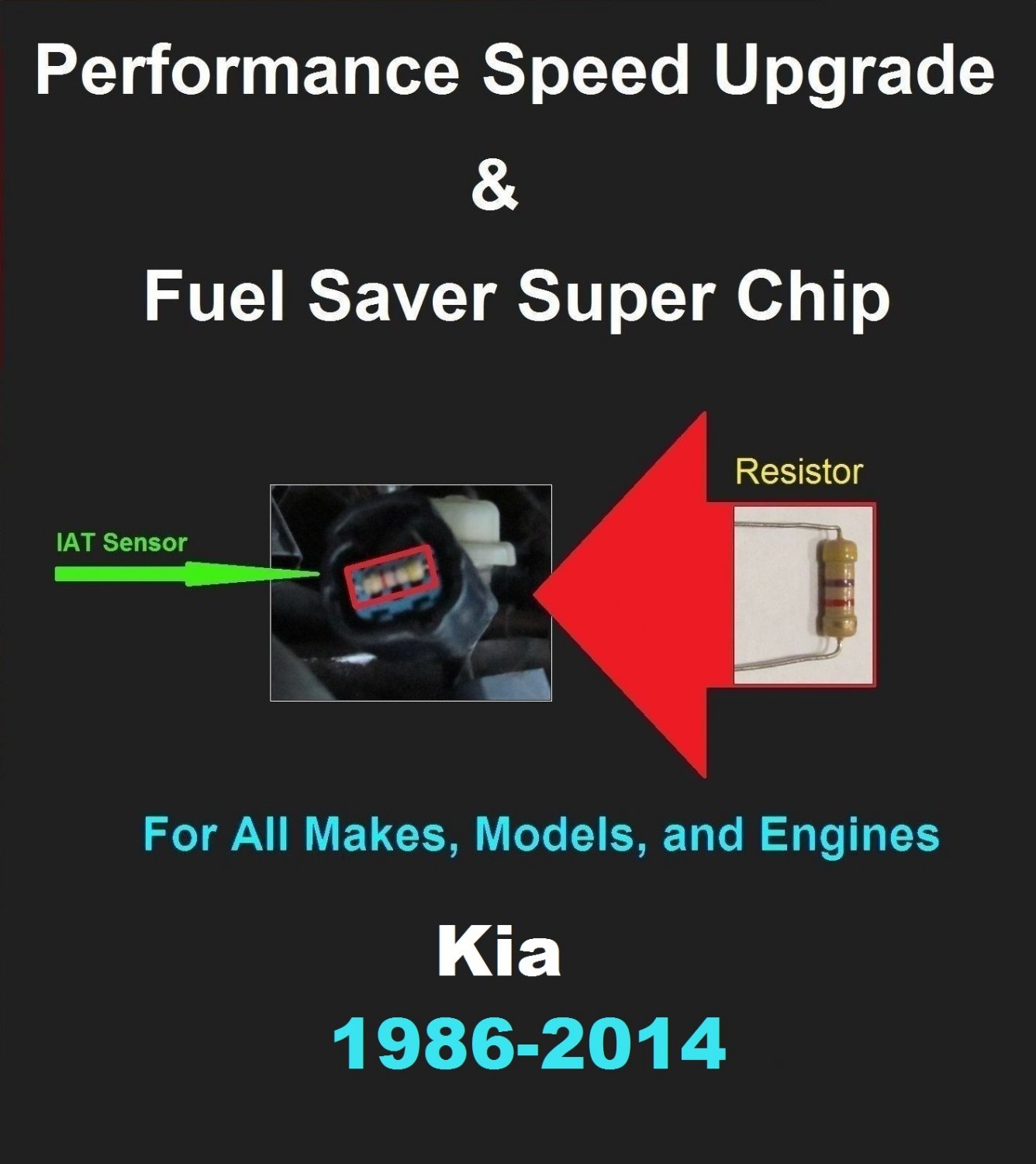 Kia Performance IAT Sensor Resistor Chip Mod Kit Increase MPG HP Speed Power Super Fuel Gas Saver