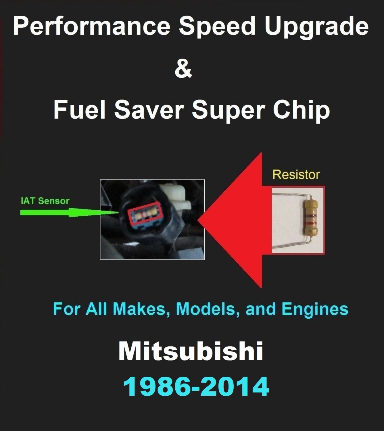Mitsubishi Performance IAT Sensor Resistor Chip Mod Increase MPG HP Speed Power Super Fuel Gas Saver