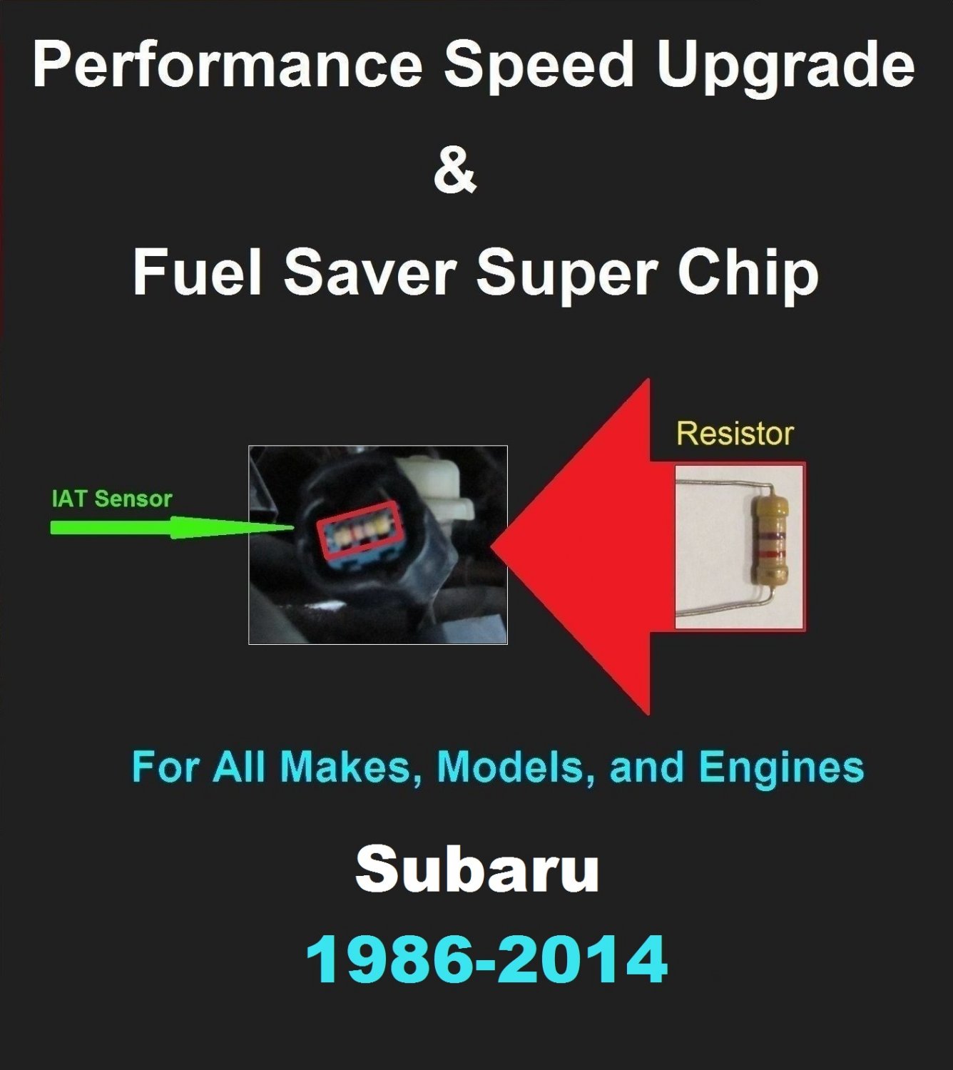 Subaru Performance IAT Sensor Resistor Chip Mod Kit Increase MPG HP Speed Power Super Fuel Gas Saver