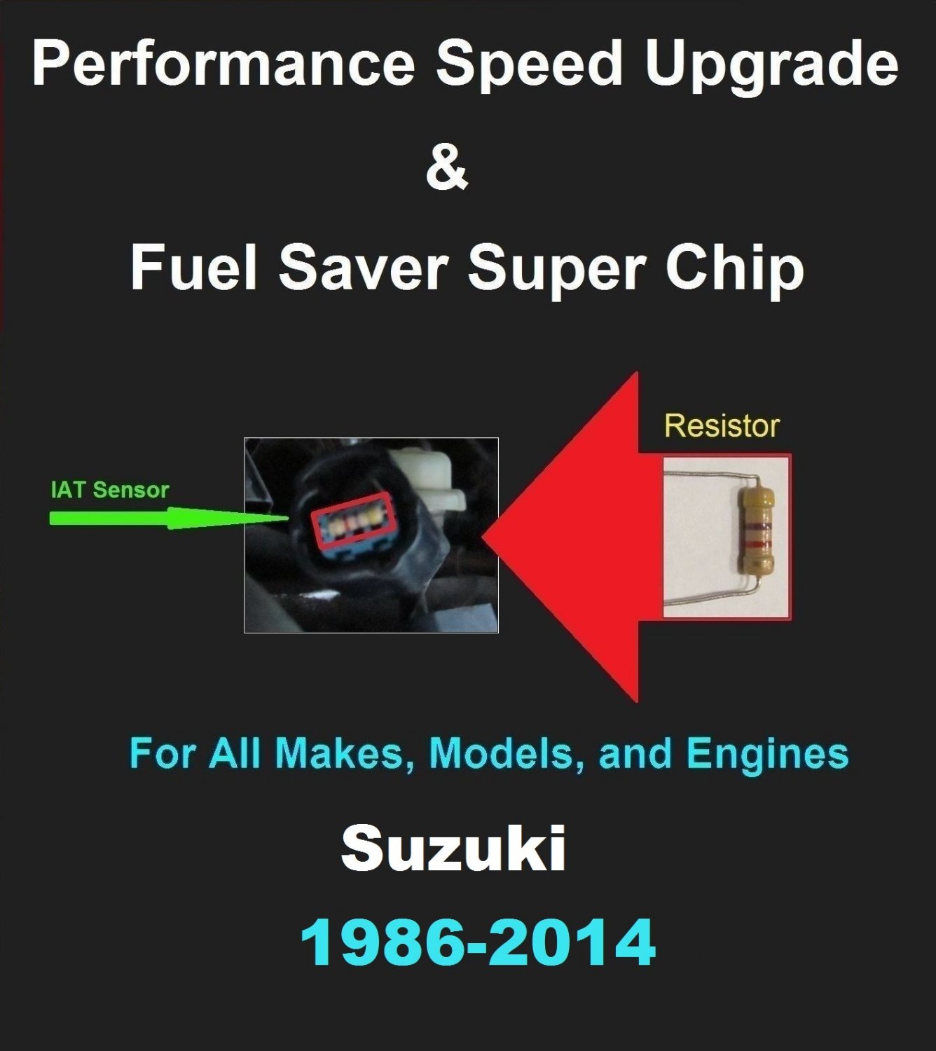 Suzuki Performance IAT Sensor Resistor Chip Mod Kit Increase MPG HP Speed Power Super Fuel Gas Saver