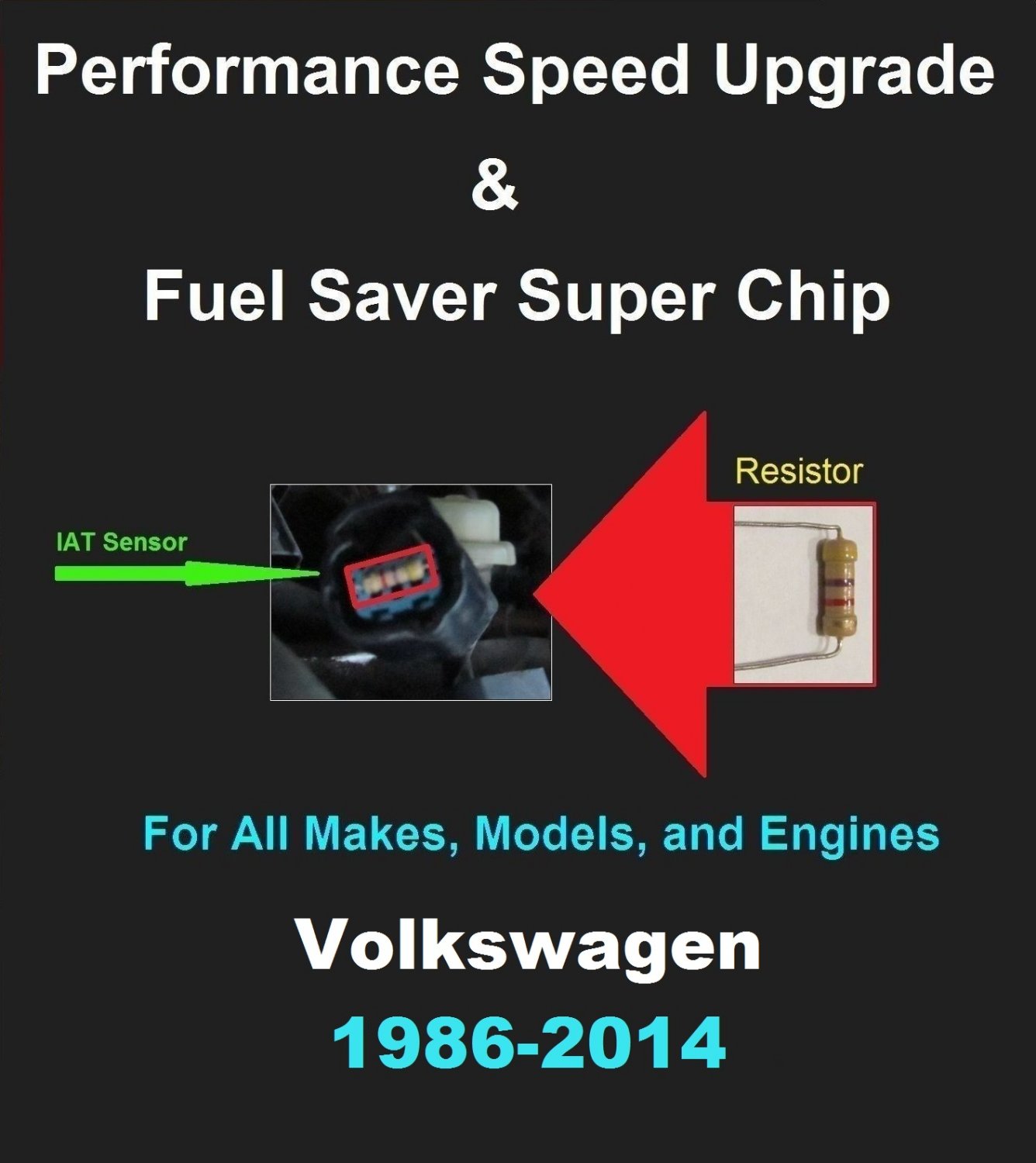 Volkswagen Performance IAT Sensor Resistor Chip Mod Increase MPG HP Speed Power Super Fuel Gas Saver