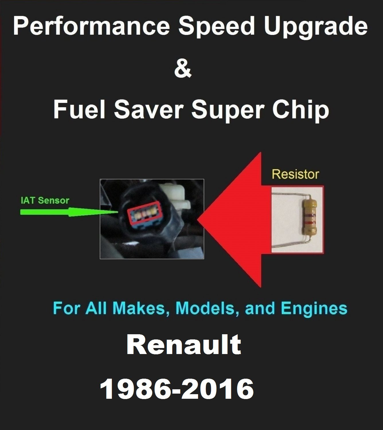 Renault Performance IAT Sensor Resistor Chip Mod Kit Increase MPG HP Power Super Fuel Gas Saver