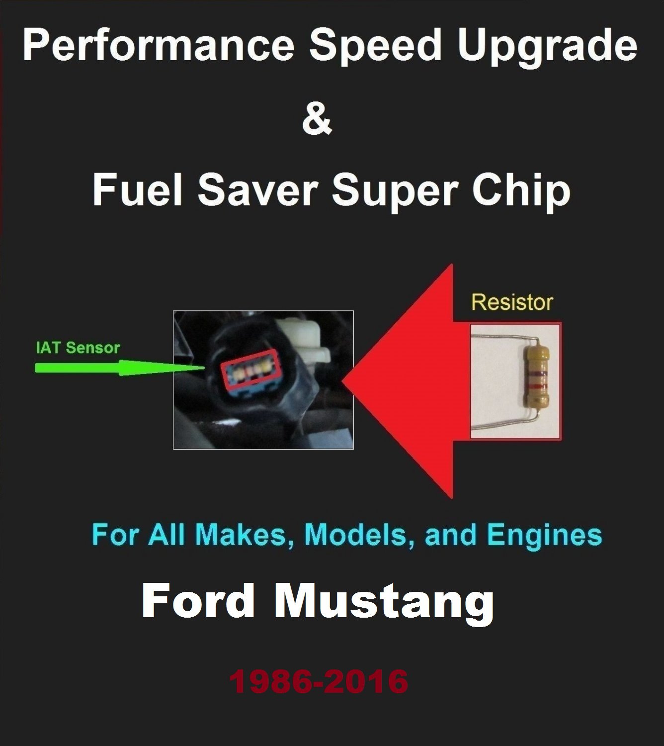 Ford Mustang Performance IAT Sensor Resistor Chip Mod Kit Increase MPG HP Speed Power Fuel