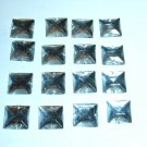 20 pcs Shine Acrylic Plastic 15mm Square Silver Back Beads DIY210
