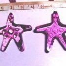 20 pcs Acrylic Plastic 38x35mm Big Sea Star Starfish Purple Beads DIY205