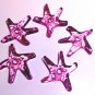 20 pcs Acrylic Plastic 38x35mm Big Sea Star Starfish Purple Beads DIY205