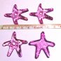 20 pcs Acrylic Plastic 38x35mm Big Sea Star Starfish Purple Beads DIY205