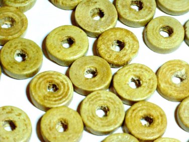 50 pcs 1cm Diameter Round Wood Circle Donut Beads DIY211