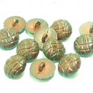 12 pcs Round Brown Carved Plastic 15mm Button DIY151