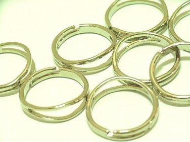 10 pcs Mini Finger Ring Open Size 16mm Ring Silver Tone DIY83