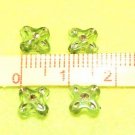 100 pcs Silver Painted Green Mini Flower Beads DIY119