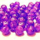 100 pcs Fancy Purple Rose Ball Beads sew Dress DIY21