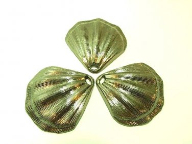6 pcs Black Bronze Scalloped Shell 4cm Pendant DIY153