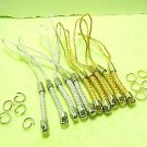 10 pcs Gold & Silver Color Mobile Strap w Jump Ring DIY121