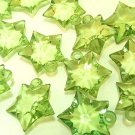 20 pcs Green 25mm Clear Arcylic Pendant Star DIY30