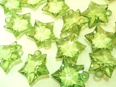 20 pcs Green 25mm Clear Arcylic Pendant Star DIY30