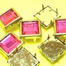 18 pcs Pin Bracelet Bag Purple Arcylic Square Beads DIY98