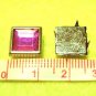 18 pcs Pin Bracelet Bag Purple Arcylic Square Beads DIY98