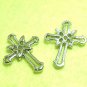 4 pcs Quality Phodium Silver Tone Cross Pendant DIY128