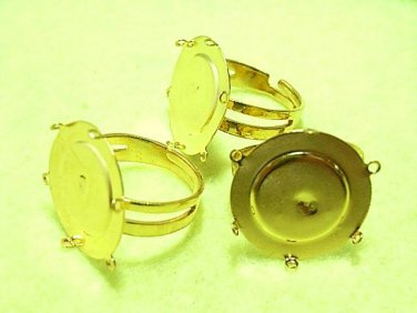 4 pcs Gold Tone Open Size 18mm Alloy Ring DIY124