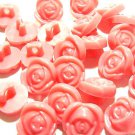 20 pcs Pink Rose Plastic T Shirt 11mm Button DIY118
