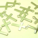 40 pcs 16x10mm Silver Tone Plated Cross Alloy Pendant DIY167