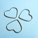 20 pcs White Steel Metal Big Heart Connector Dangle best for Bags or Belt DIY218