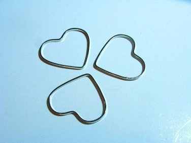 20 pcs White Steel Metal Big Heart Connector Dangle best for Bags or Belt DIY218
