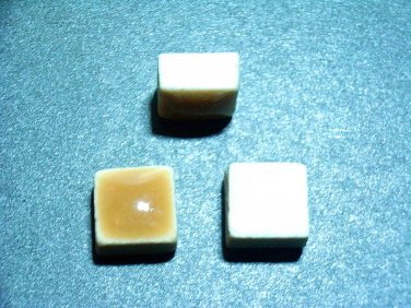 80 pcs DIY Brown Color 9mm Square Ceramic Beads Tiles