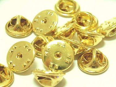 10 pcs Gold Tone Pin Brooch Back Fixer DIY65