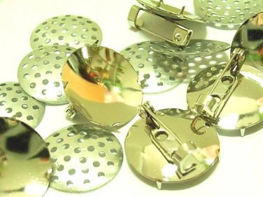 8 pcs Silver Plated Brooch Pin for Big Flowers DIY79