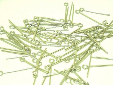 100 pcs Nickel Free Silver Tone Head Eye Pins DIY82