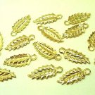 40pcs 16mm Gold Tone Leaves Alloy Pendant DIY163